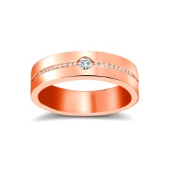 18W066-5 | 18ct Rose Gold RBC Flat Court Natural Diamond Wedding Band Half Set - 5mm - 30pts