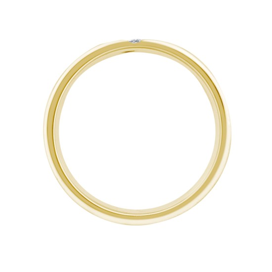 18W067-4 | 18ct Gold Yellow Diamond Rubover set Wedding Ring