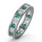 18WFE001E-200-GVS | 18ct White Gold Channel Set Full Eternity Ring Natural Diamond 1.00ct Emerald 1.10ct G VS