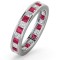 18WFE005R-200-GVS | 18ct White Gold Channel Set Princess Cut Full Eternity Ring Natural Diamond 1.00ct Ruby 1.25ct G VS