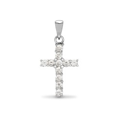 18X024 | 18ct White Gold Diamond Cross