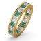 18YFE001E-200-GVS | 18ct Yellow Gold Channel Set Full Eternity Ring Natural Diamond 1.00ct Emerald 1.10ct G VS