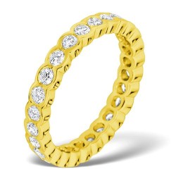 18YFE003-115-GVS | 18ct Yellow Gold Rub Over Set Full Eternity Ring Diamond 1.00ct G VS