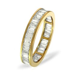 18YFE008-100-HSI | 18ct Yellow Gold Channel Set Full Eternity Ring Baguette Natural Diamond 1.00ct H Si