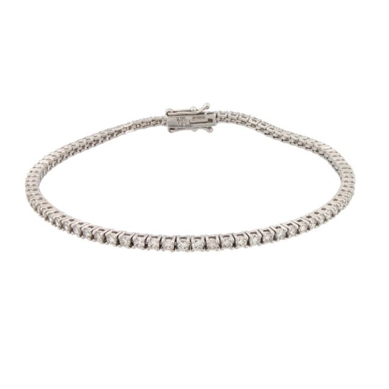 9B018-200 | 9ct White Gold 2.00ct Claw Set Natural Diamond Line Bracelet