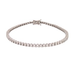 9B019-300 | 9ct White Gold 3.00ct Claw Set Natural Diamond Line Bracelet