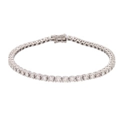 9B019-400 | 9ct White Gold 4.00ct Claw Set Natural Diamond Line Bracelet