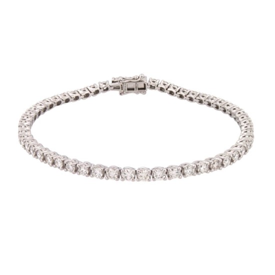 9B019-400 | 9ct White Gold 4.00ct Claw Set Natural Diamond Line Bracelet