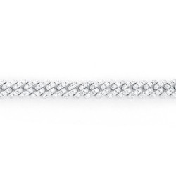 9B034 | 9ct White Cuban Link 2.88ct Diamond Set Bracelet