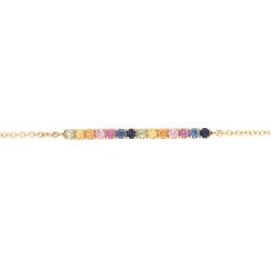 9B036 | 9ct Yellow 0.33ct Rainbow Saph Bar Bracelet