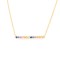 9C008-16 | 9ct Yellow Gold 0.32ct Rainbow Saph Bar Pendant - 16+2" Chain