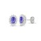 9E112 | 9ct White Gold Diamond And Tanzanite Stud Earring