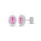 9E113 | 9ct White Gold Diamond And Pink Sapphire Stud Earring