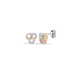 9E177 | 9ct 3 Colour 9pts Diamond Stud Earrings