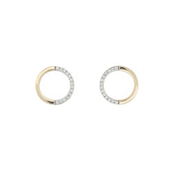 9E214 | 9ct Yellow Gold 0.08ct Diamond Circle Earrings