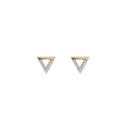 9E216 | 9ct Yellow Gold 0.06ct Diamond Triangle Earrings