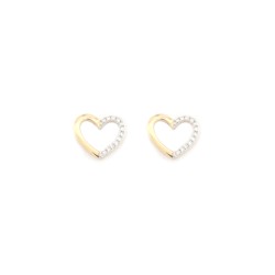 9E217 | 9ct Yellow Gold 0.06ct Diamond Heart Earrings