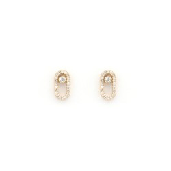 9E219 | 9ct Yellow Gold 0.16ct Moving Diamond Earrings