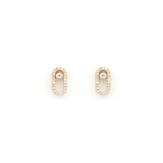 9E219 | 9ct Yellow Gold 0.16ct Moving Diamond Earrings