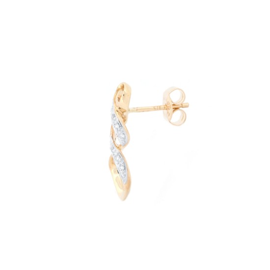 9E225 | 9ct Yellow Gold 0.10ct Diamond Drop Earrings