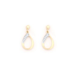 9E226 | 9ct Yellow Gold 0.04ct Diamond Drop Earrings