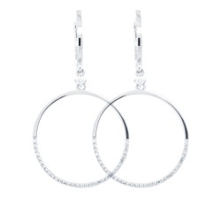 9E227 | 9ct White Gold 0.23ct Diamond Drop Circle Earrings