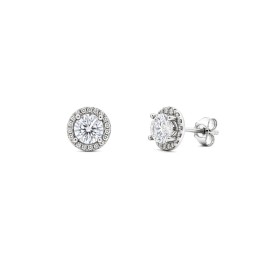9ct White Gold 0.62ct Natural Diamond Halo Earrings