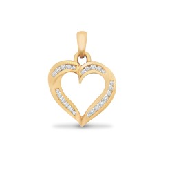 9H001 | 9ct Yellow Gold Diamond Heart Pendant
