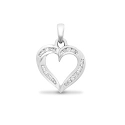 9H034 | 9ct White Gold Diamond Heart