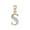 9P050-S | 9ct Yellow Gold Diamond Set Initial Pendant -Initial S