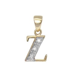 9P050-Z | 9ct Yellow Gold Diamond Set Initial Pendant -Initial Z