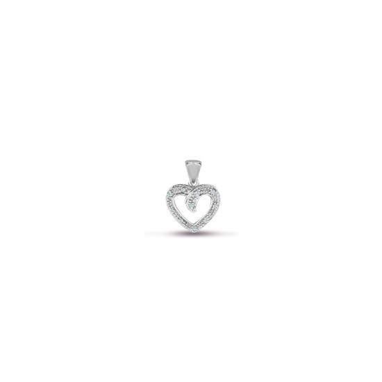 9P079 | 9ct White Gold Diamond Heart Pendant
