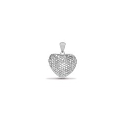 9P083 | 9ct White Gold Diamond Heart Pendant