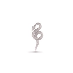9P091 | 9ct White Gold Diamond Snake Pendant
