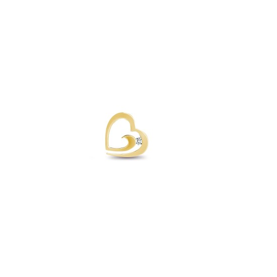 9P099 | 9ct Yellow Gold Diamond Heart Pendant