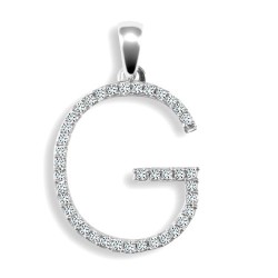 9P105-G | 9ct White Gold Natural Diamond Set Initial Pendant