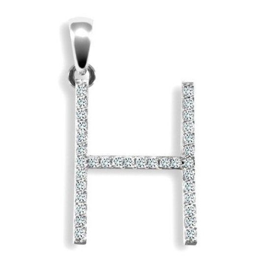9P105-H | 9ct White Gold Diamond Set Initial Pendant