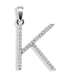 9P105-K | 9ct White Gold Diamond Set Initial Pendant
