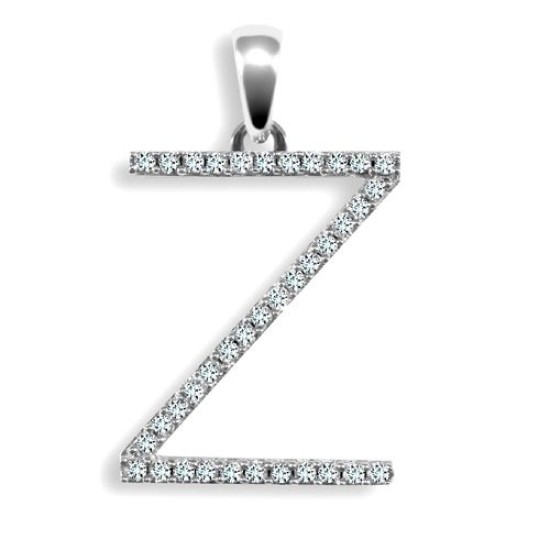 9P105-Z | 9ct White Gold Diamond Set Initial Pendant