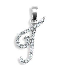 9P106-T | 9ct White Gold Natural Diamond Set Initial Pendant