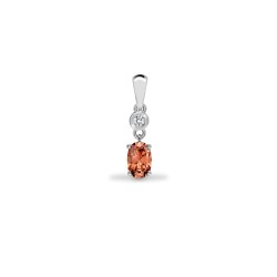 9P144 | 9ct White Dia-4pts Morganite-45pts Drop Pendant