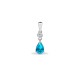 9P148 | 9ct White Dia-4pts Aqua-55pts Drop Pendant