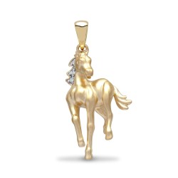 9P155 | 9ct Yellow 1pt Diamond Horse Pendant