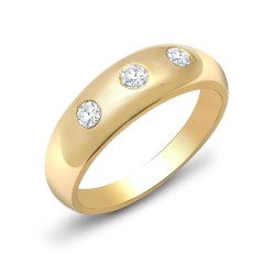 9R010 | 9ct Yellow Gold Diamond 3 Stone Trilogy Ring