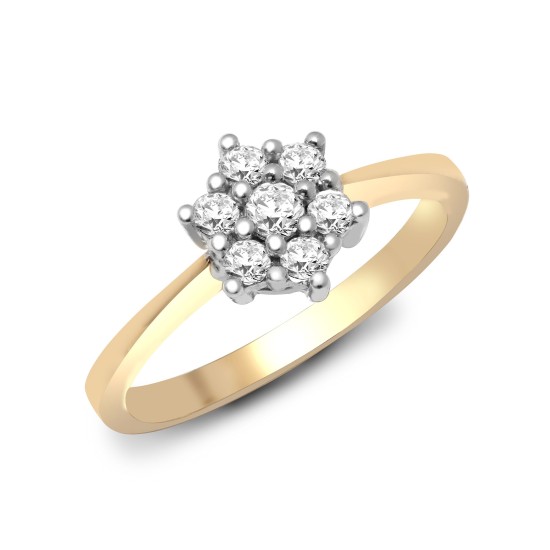 9R015 | 9ct Yellow Gold Diamond Cluster Ring