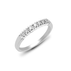 9R019 | 9ct White Gold Diamond 7 Stone Half Eternity Ring