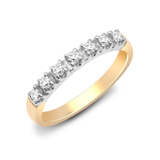 9R020 | 9ct Yellow Gold Natural Diamond 7 Stone Half Eternity Ring