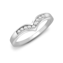 9R044 | 9ct White Gold Diamond Wishbone Ring