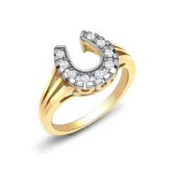 9R083-L | 9ct Yellow Gold Diamond Horseshoe Ring