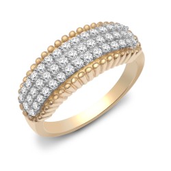 9R086 | 9ct Yellow Gold Diamond Bombay Ring